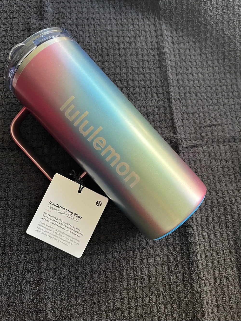 🆕 Lululemon Insulated Mug, 20oz iridescent candy cloud/ocean wave/tropical sky